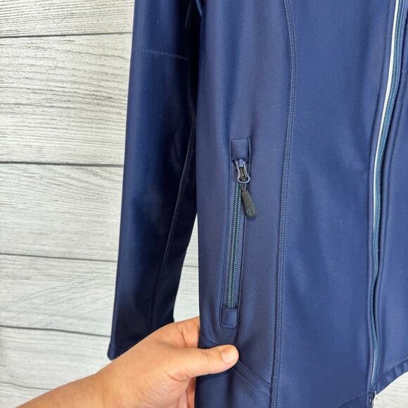 Dover Women's Navy Blue Soft Shell Fleece Lined Zip Up Jacket Size Medium - Picture 2 of 12